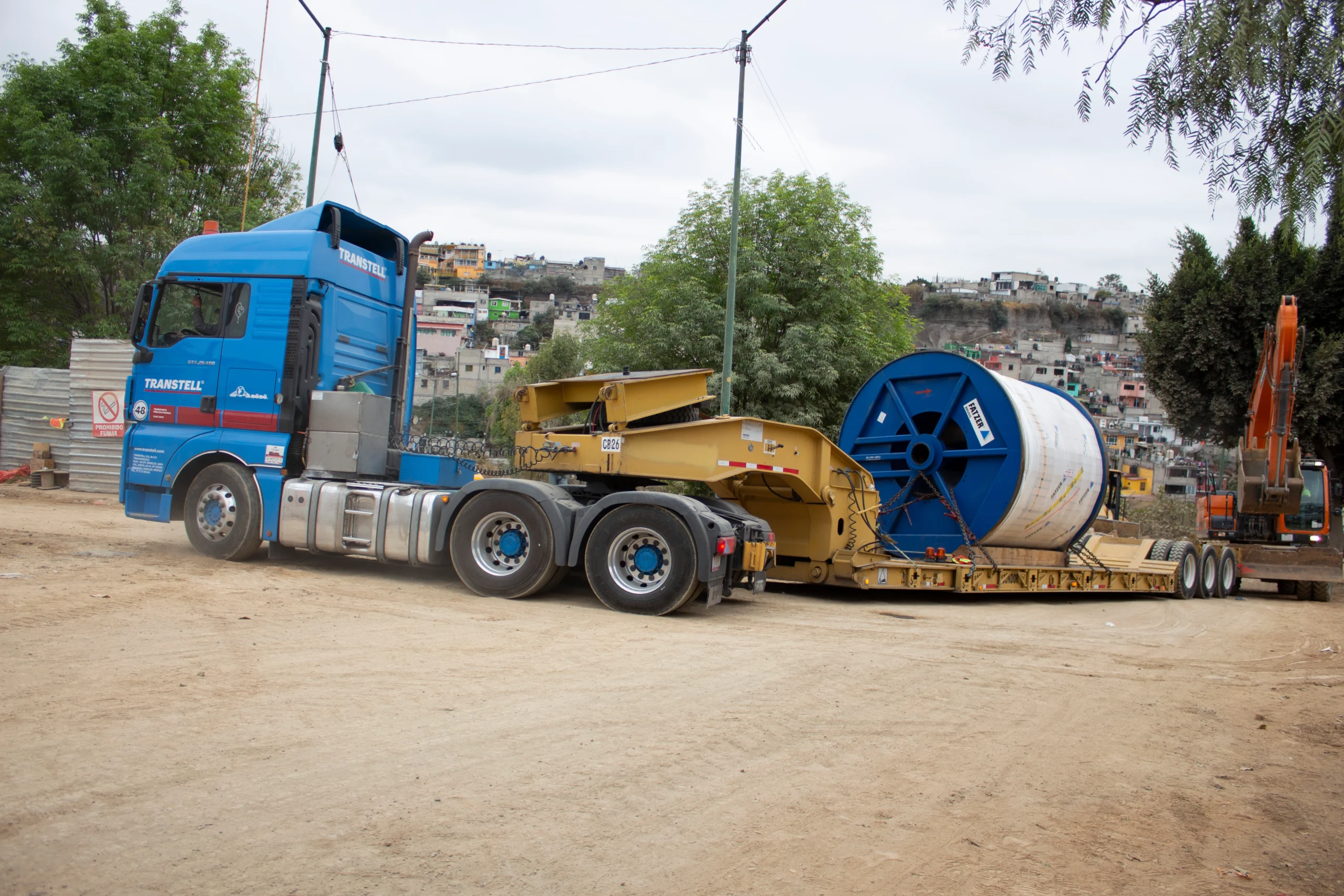Transporte de carrete para teleférico