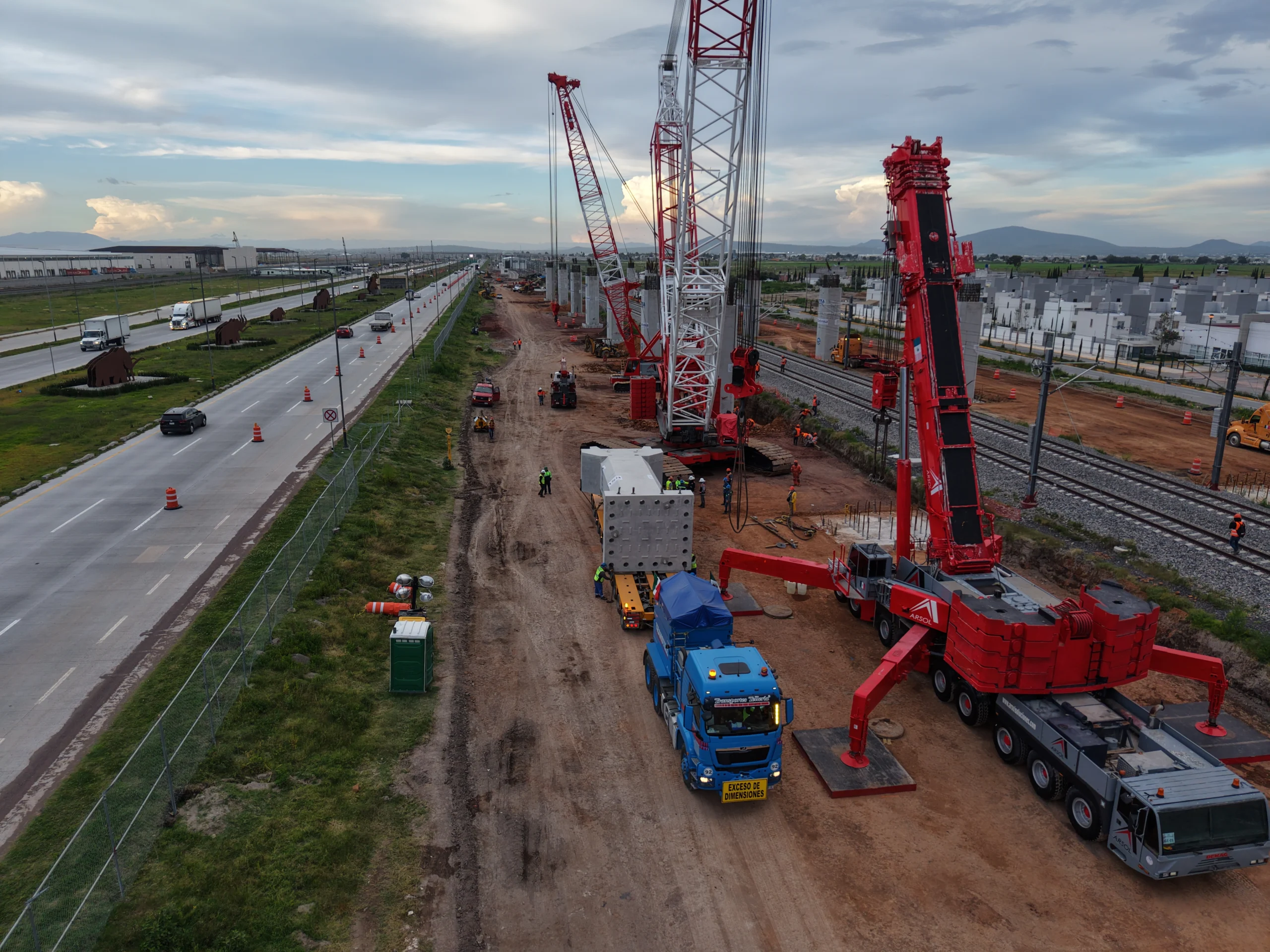 Transporte especializado de trabes para tren AIFA - Pachuca