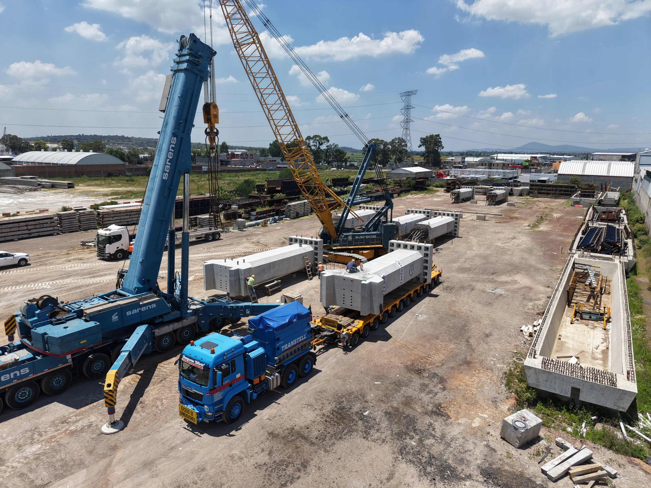 Transporte de trabes para tren AIFA - Pachuca